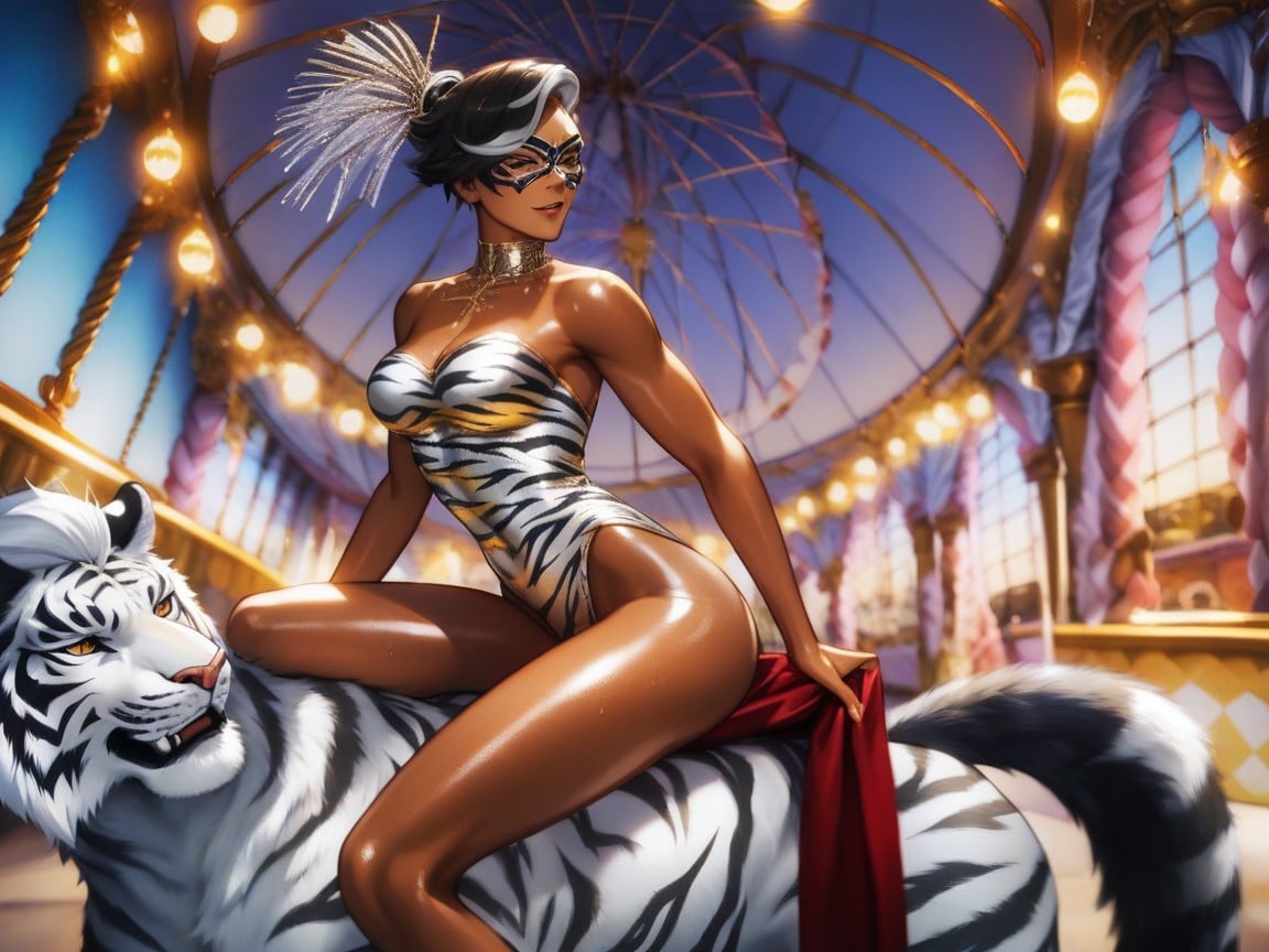 Wide Waist, Squared Firm Breasts, One Person Hentai AI Porn