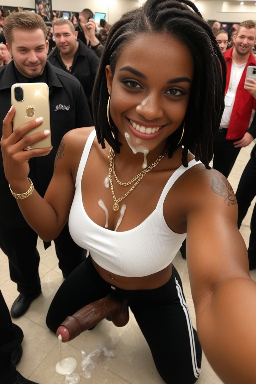 One Hand Selfie, Cumshot, Strip Club Shemale AI Porn