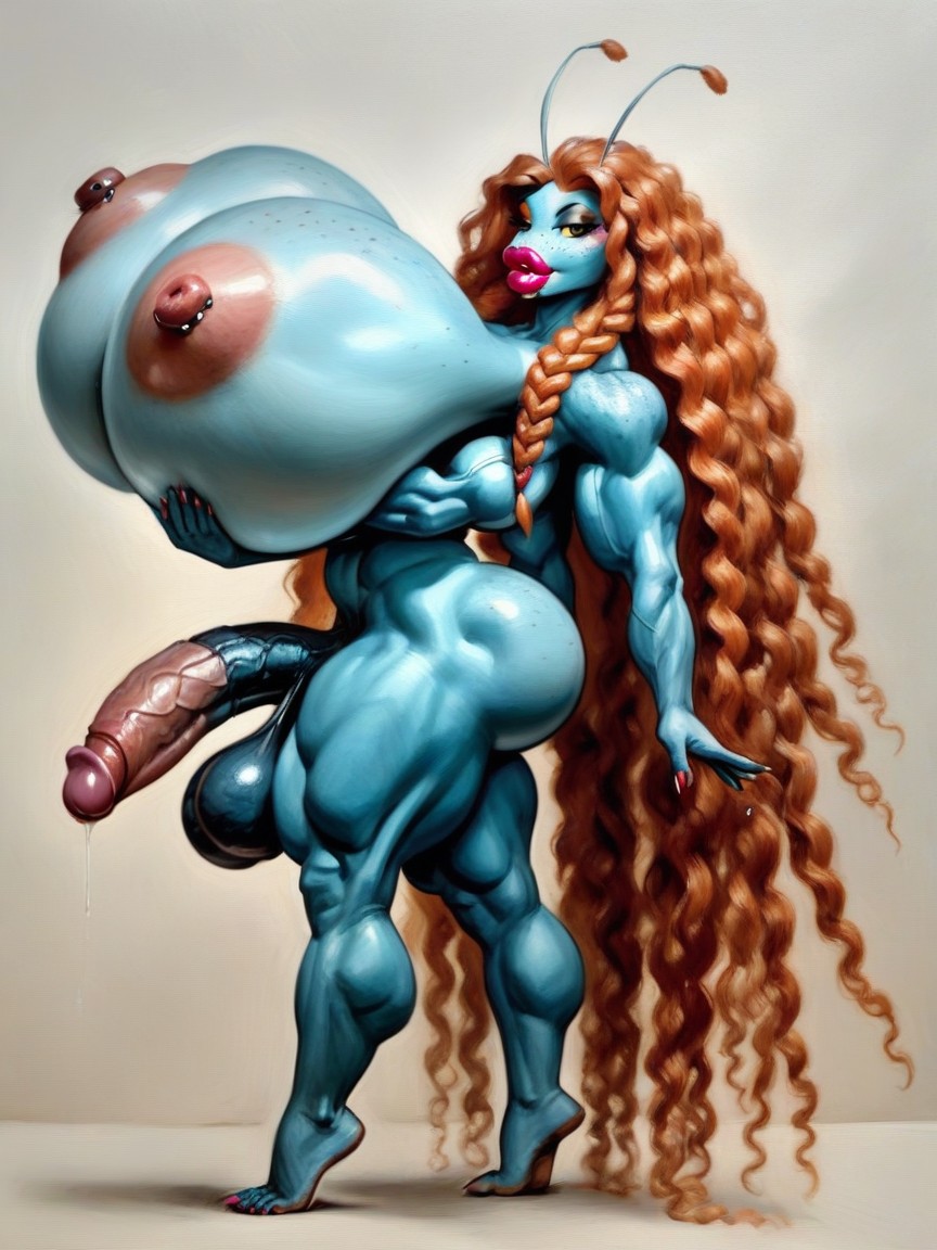 몸통보다 큰 엉덩이, Very Long Hair, Naked 퍼리 AI 포르노