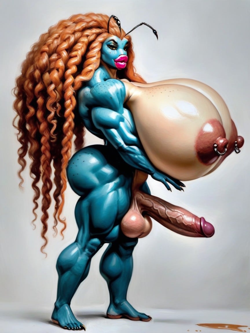 Ass Bigger Than Torso, Freckles, Futanari Furry AI Porn