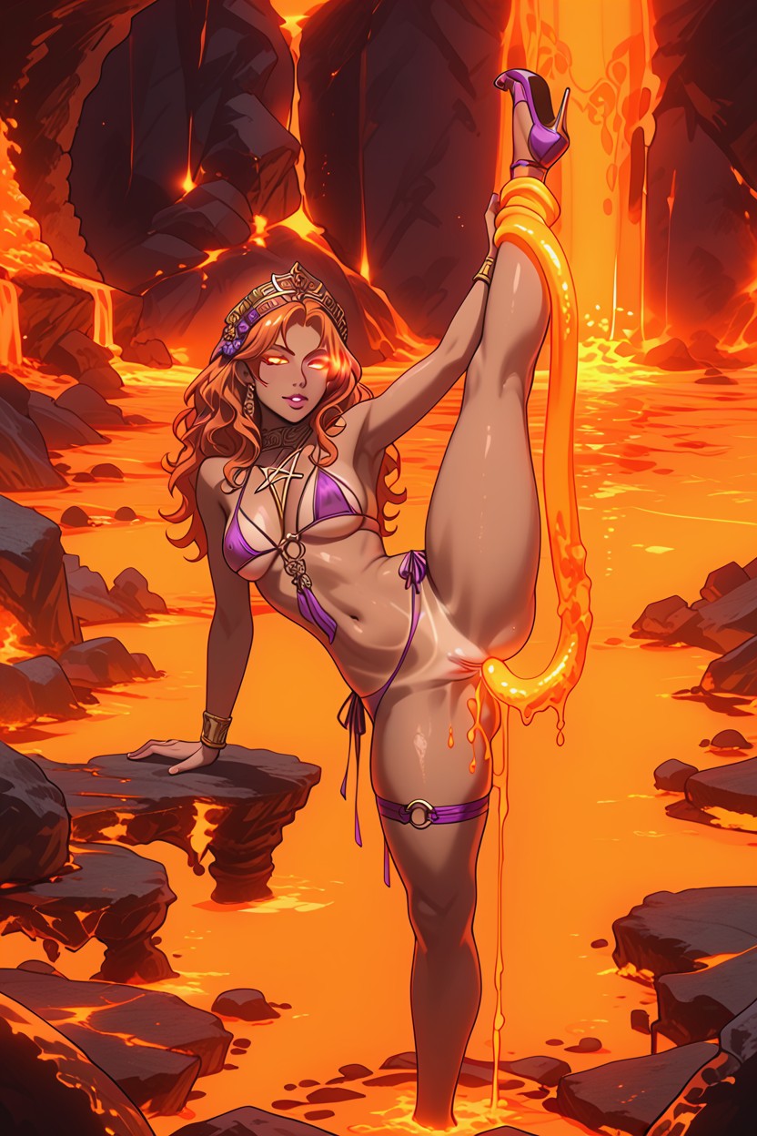 Renaissance Era, Chested, Purple Outfit AI Porn