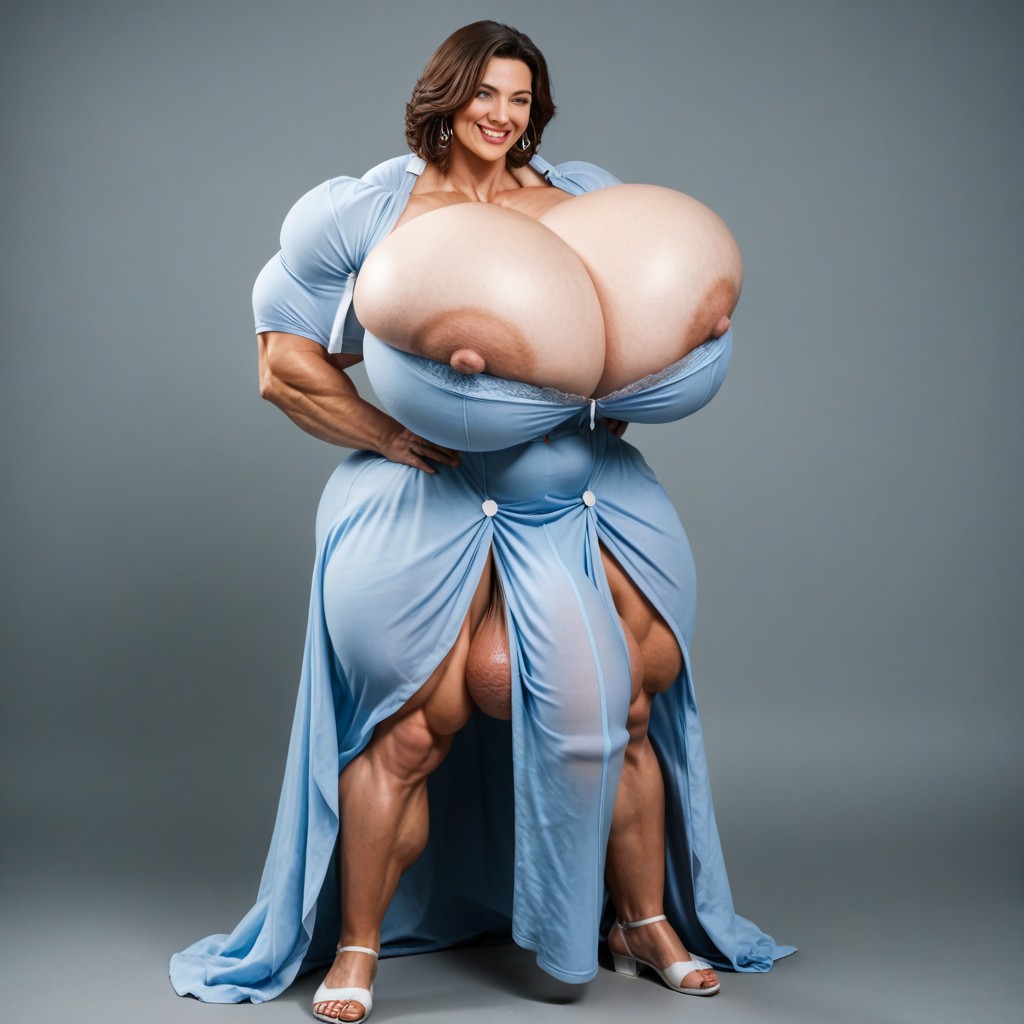 Muscular Steroid Goddess, Futa With Male, Full Body Shemale AI Porn