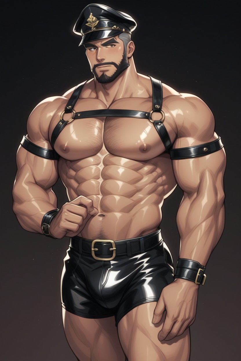 And Intense Gaze Beneath Heavy Brows His Expression Is Serious, High-saturation Digital Painting Style, Square Jawline AI Gay Porn