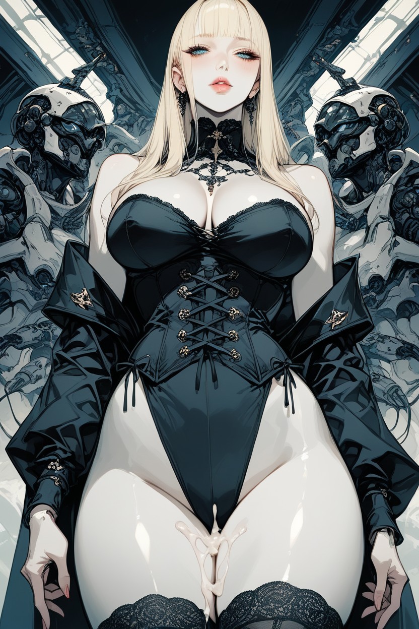 Noble Beautiful, Covered In Semen, Anime Face AI Porn