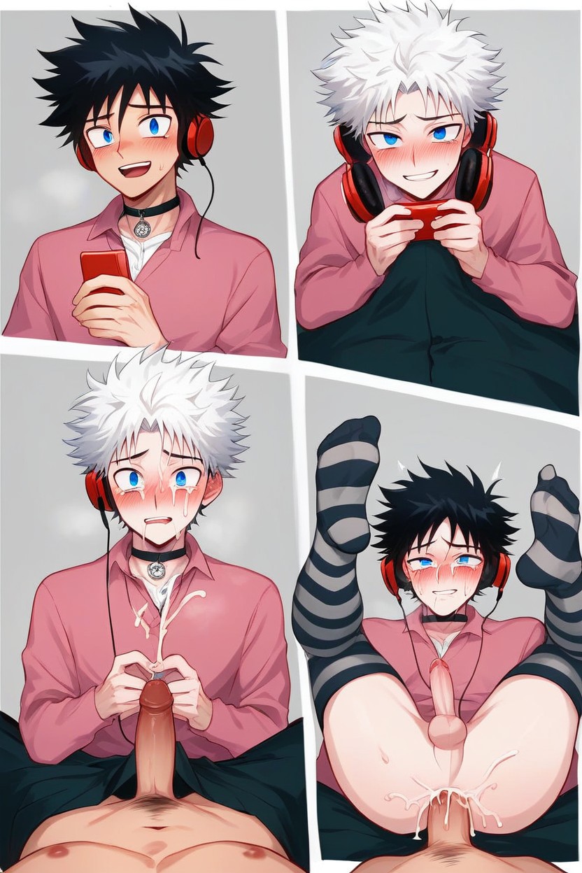 Pale Skin, Headphones, Tomboy AI Gay Porn