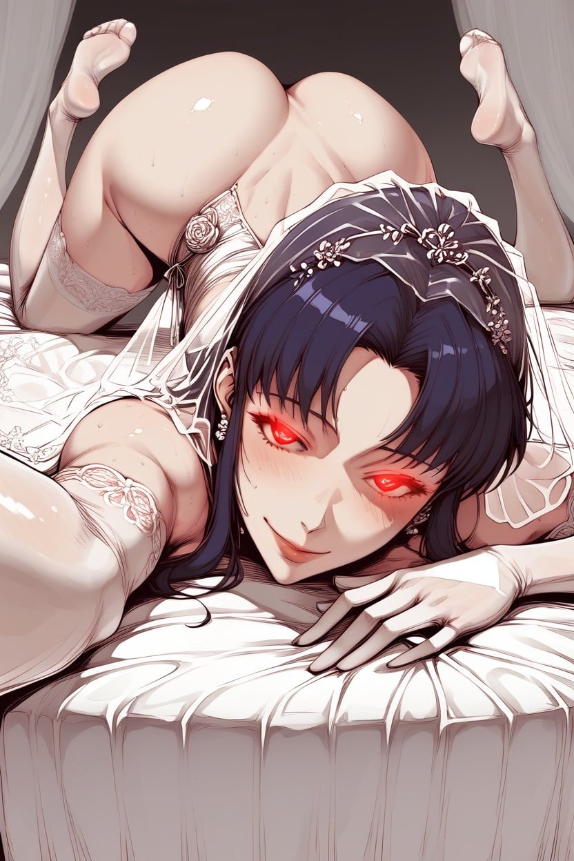 Misato From Evangelion, Naked, Feet View Hentai AI Porn