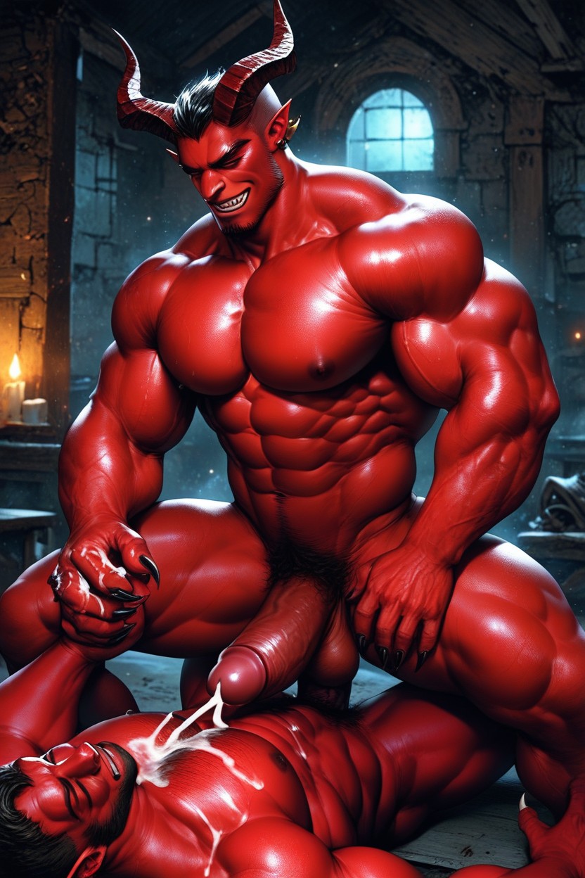 Anal Sex, Moonlight, Buff AI Gay Porn