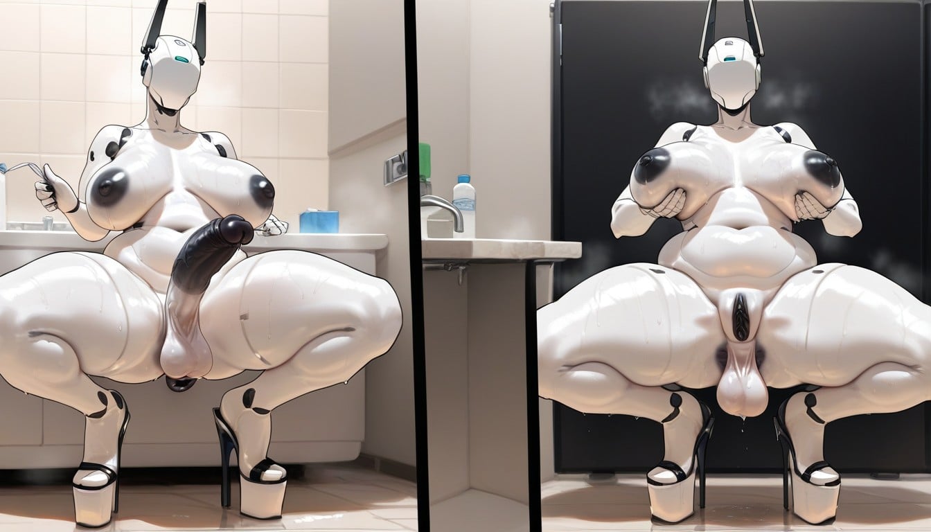 Android Head, Shiny Body, Sweaty Furry AI Porn