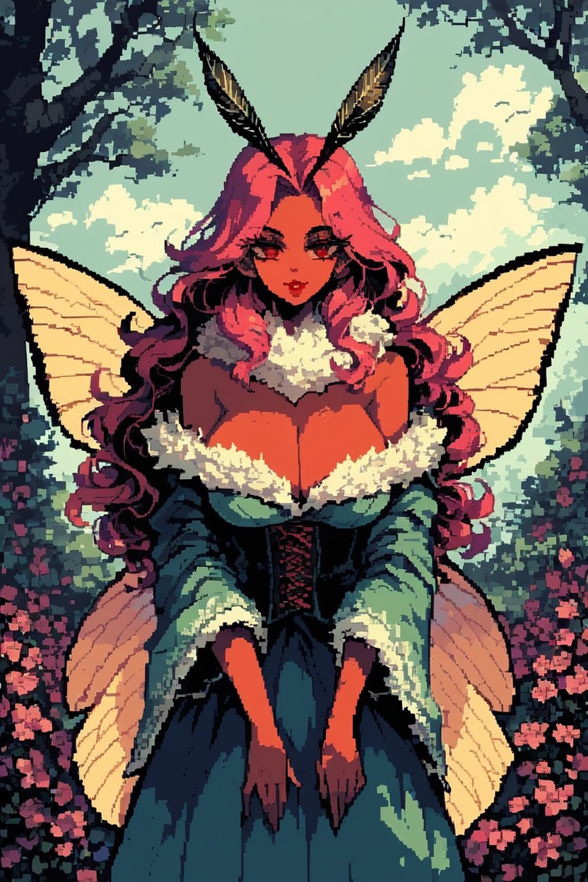 Thick Thighs, Thighs Exposed, Big Moth Wings Hentai AI Porn