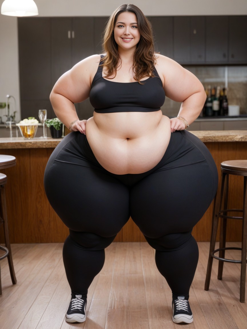 Belly Hangs To Floor, Hyper Exaggerated Pear Shape, Extremely Large Ass AI Porn