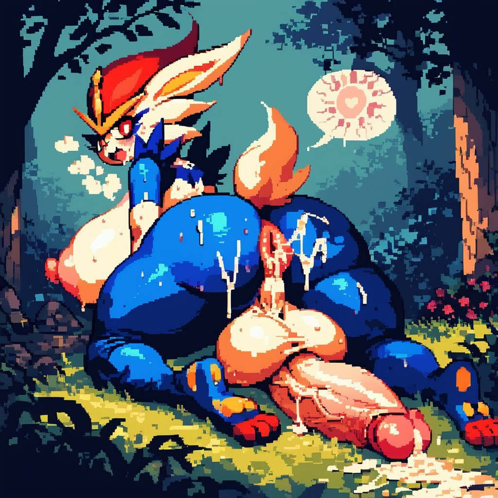 Bukkake, Impossibly Long Hyper Penis, Cumming Furry AI Porn