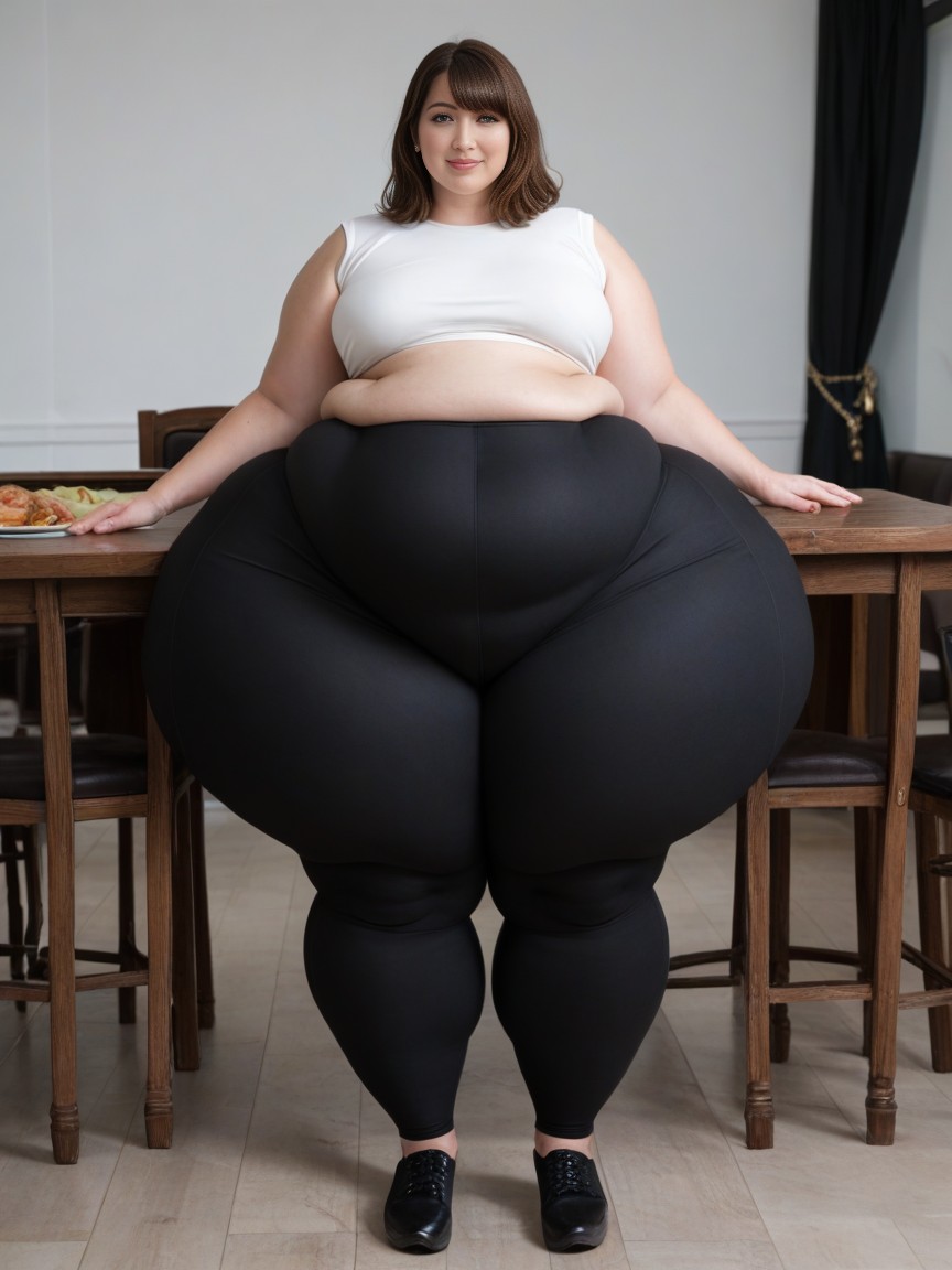 Belly Hangs To Floor, Ssbbw, Hyper Exaggerated Pear Shape AI Porn