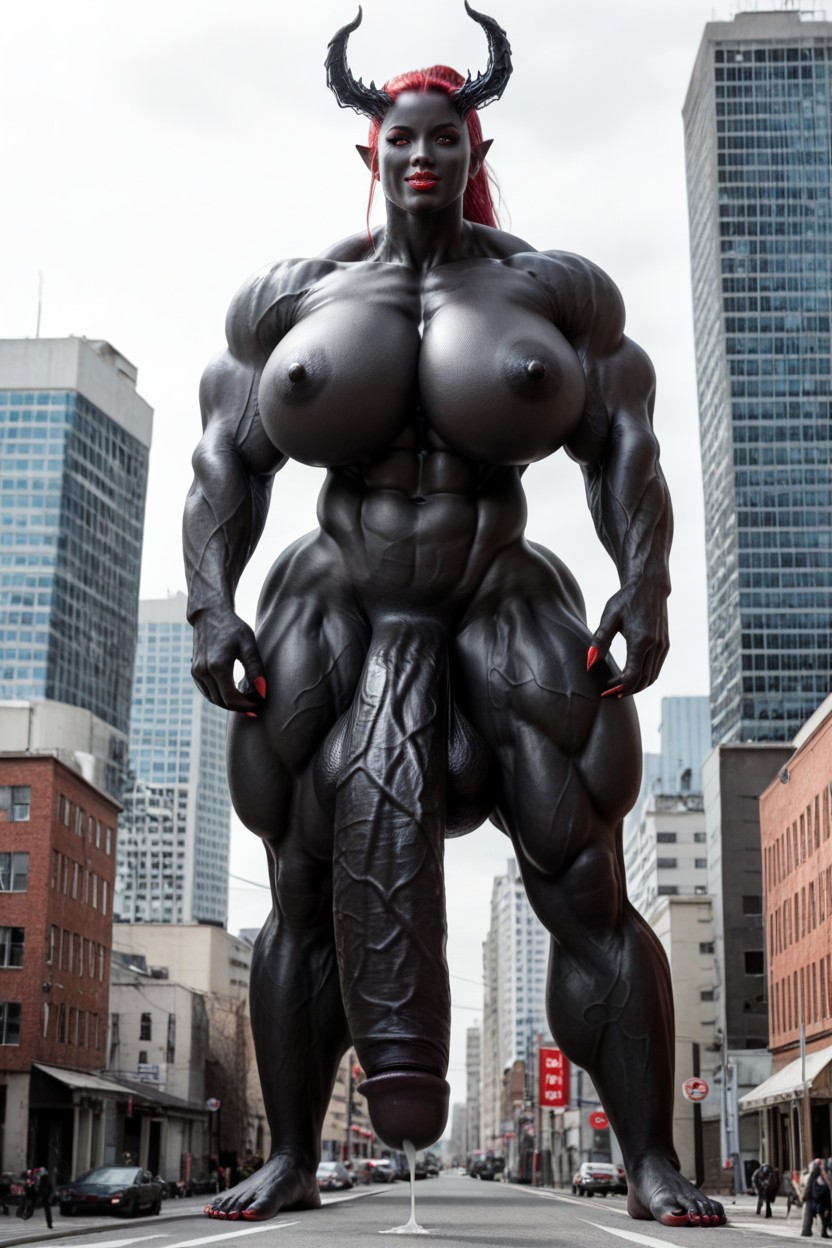 Full Body View, Cuerpo Completo, Glowing Red Eyes Porno shemale IA