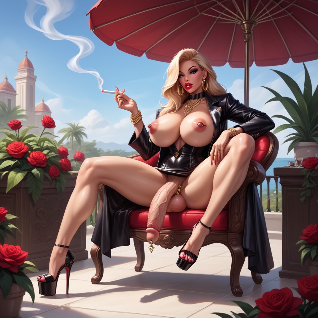 Futanari Mistress, Cock Bulge, Her Clitoris Is Her Cock Shemale AI Porn
