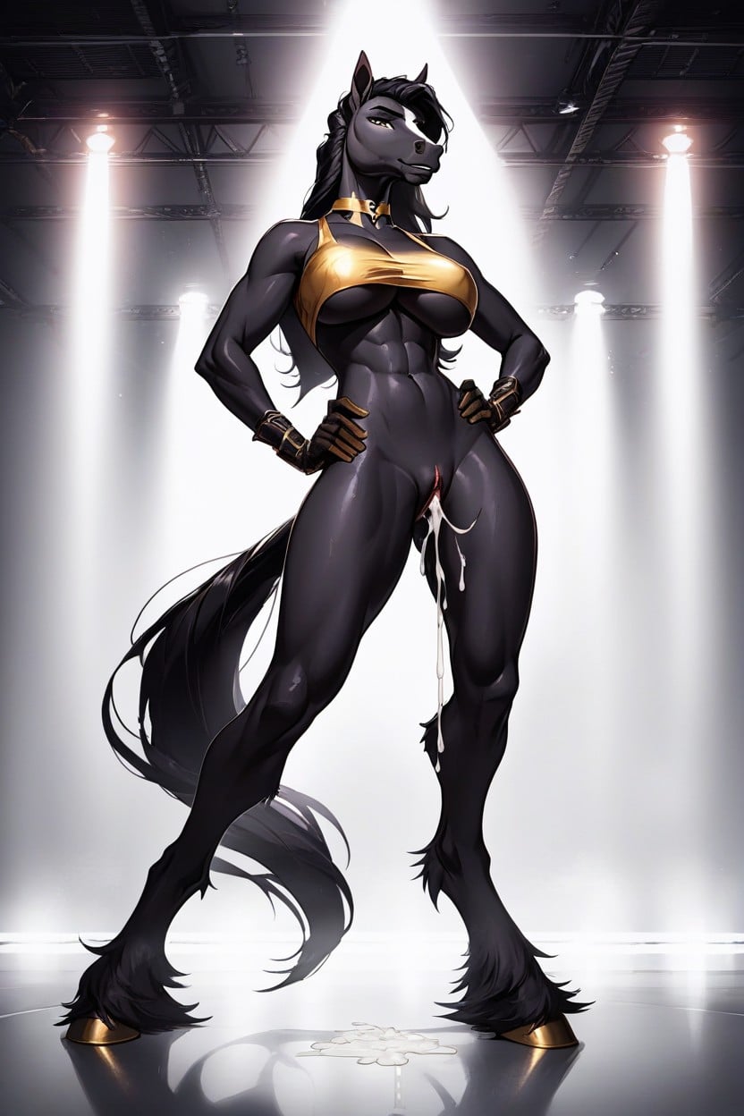 Underboob, Long Body, Bottom Up Furry AI Porn