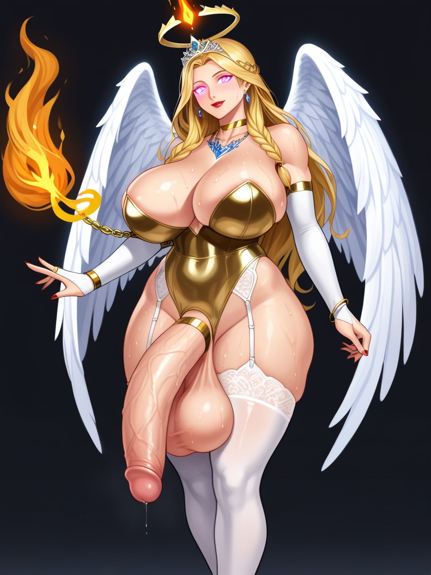 Oiled Skin, Futanari, Big Breasts Shemale AI Porn