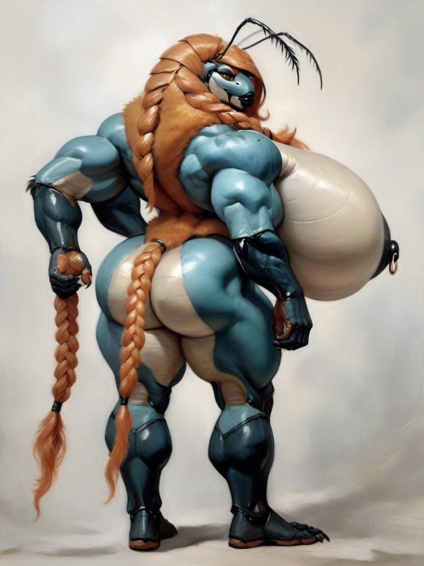 Blue Skin, Beetle, Insect Furry Furry AI Porn