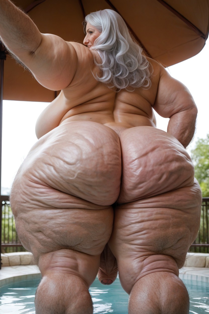 Huge Obese Belly, Selfie, Giant Tall Futanari AI Porn