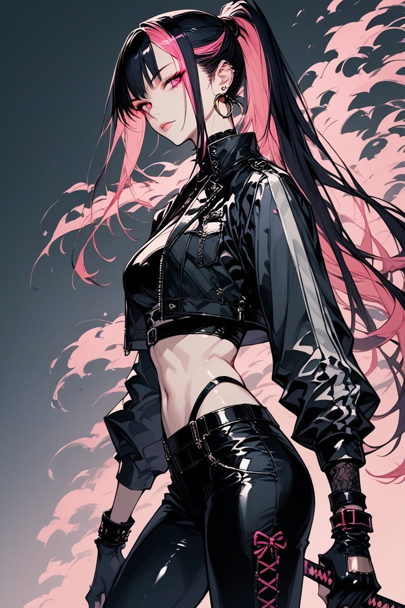 Black Pants, Holding Katanna, Bracelet Hentai AI Porn