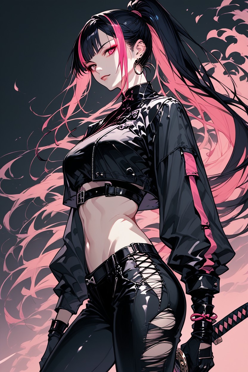 Pink Hair, Skinny, Bracelet Hentai AI Porn