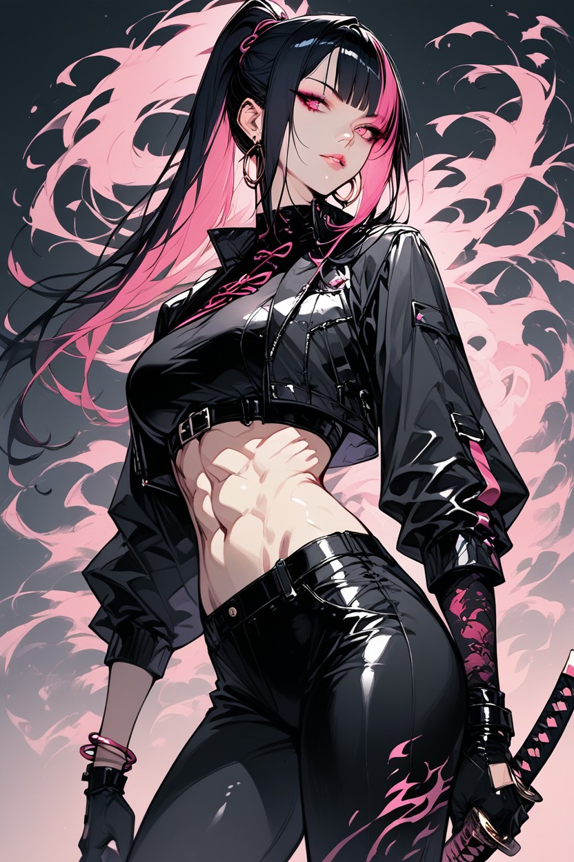 From Side, Fit, Long Hair Hentai AI Porn