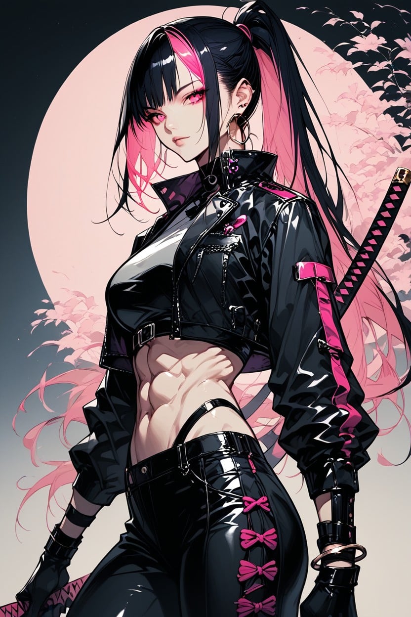 Flame Print, Earrings, Gloves Hentai IA