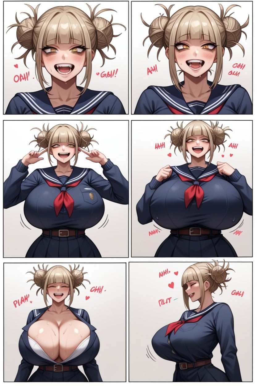 Ahegao, Himiko Toga From My Hero Academia, Perfect Tits Hentai AI Porn