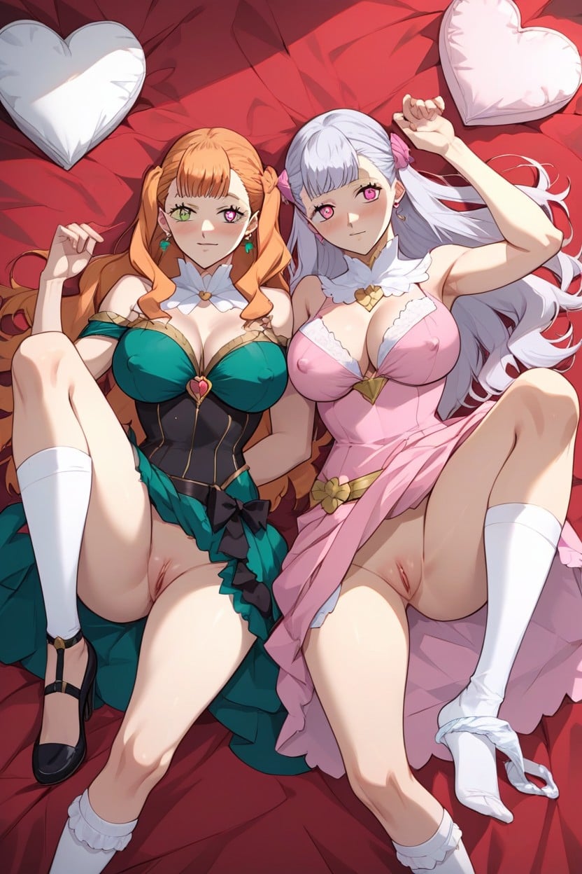 Smoothly Shaved Pubis, Heart Eyes, Heart Shaped Pillows Hentai AI Porn