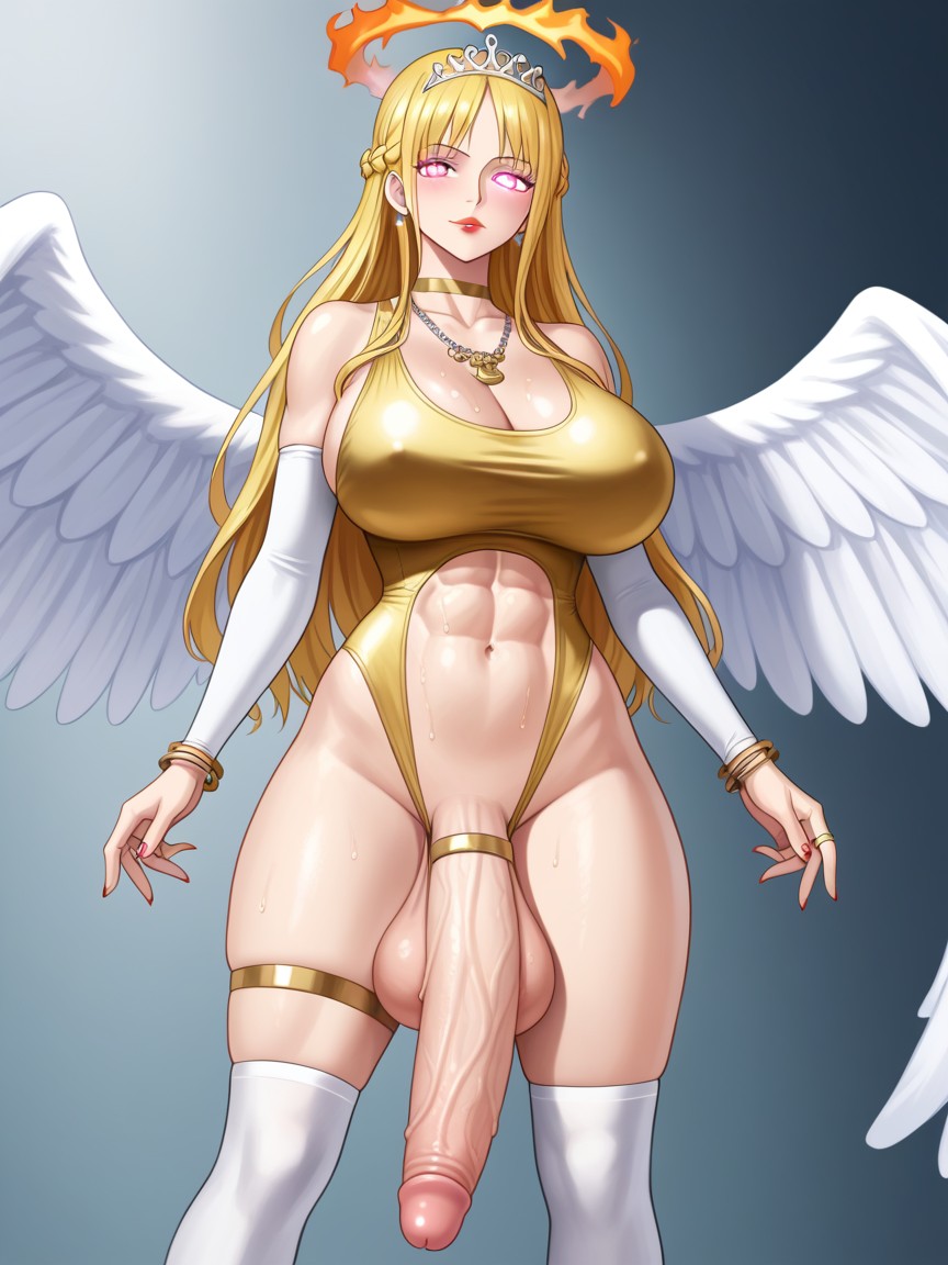 Gigantic Penis, Gold Choker, Bangle Shemale AI Porn