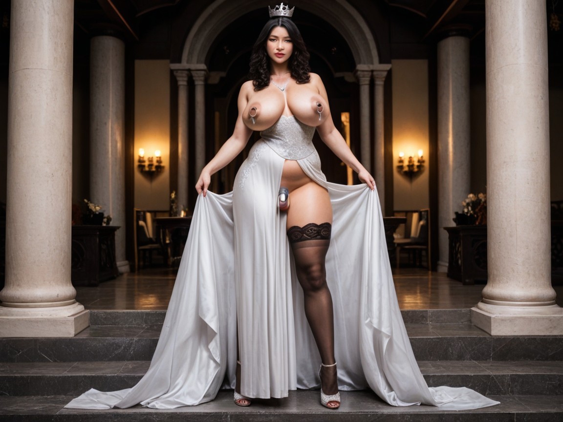 Top Model Face, Long Straight Bangs, Long Legs Shemale AI Porn