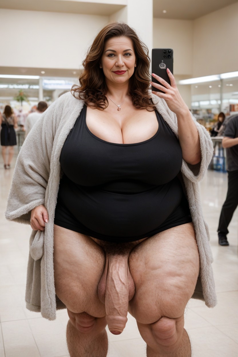 Impossibly Huge Ass, Mature Face, Mall AI Porn