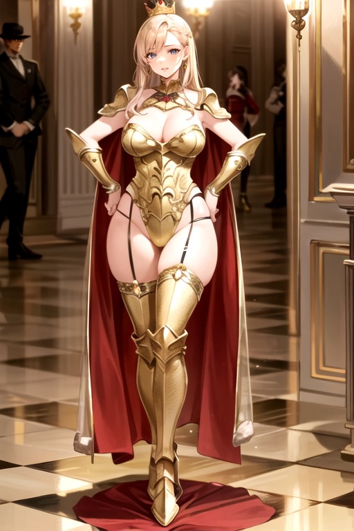 Royal Cape, Long Hair, Gold Shoes AI Porn