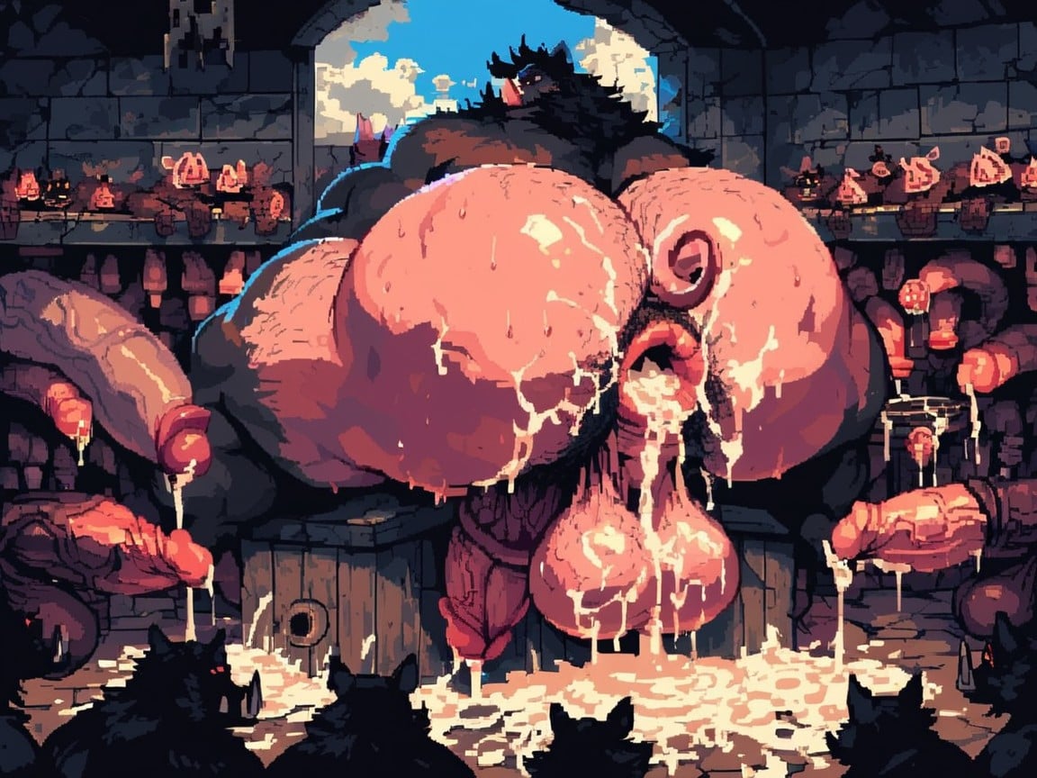 Gang Bang, Pigs Fucking Monkey, Big Pig Cock Furry AI Porn