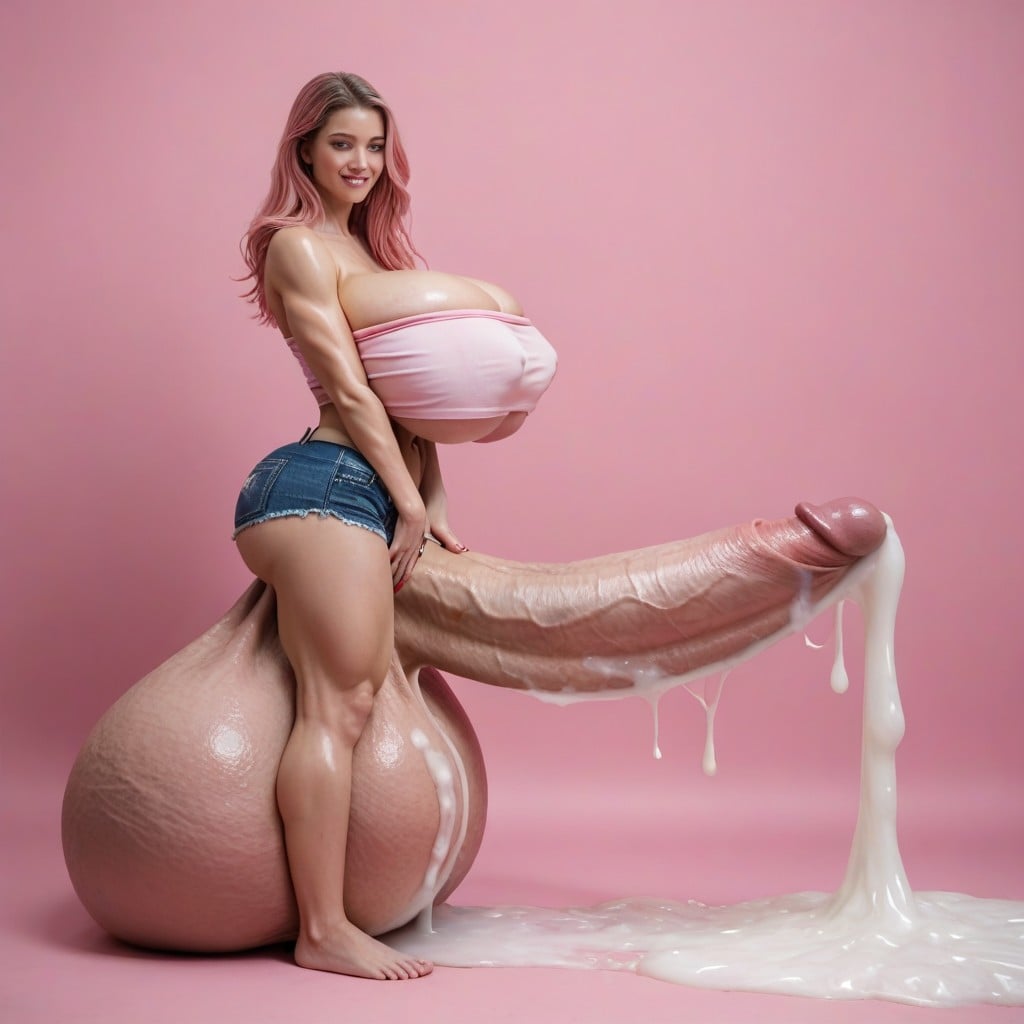 Cum Flooding, Hyper Detailed, Standing In Cum Shemale AI Porn