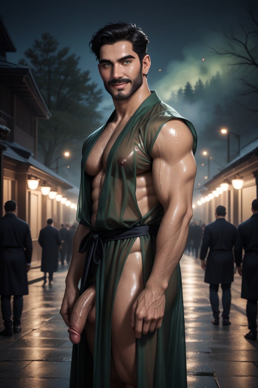 Hyper Hairy Body, Black Hair, Wide Angle AI Gay Porn