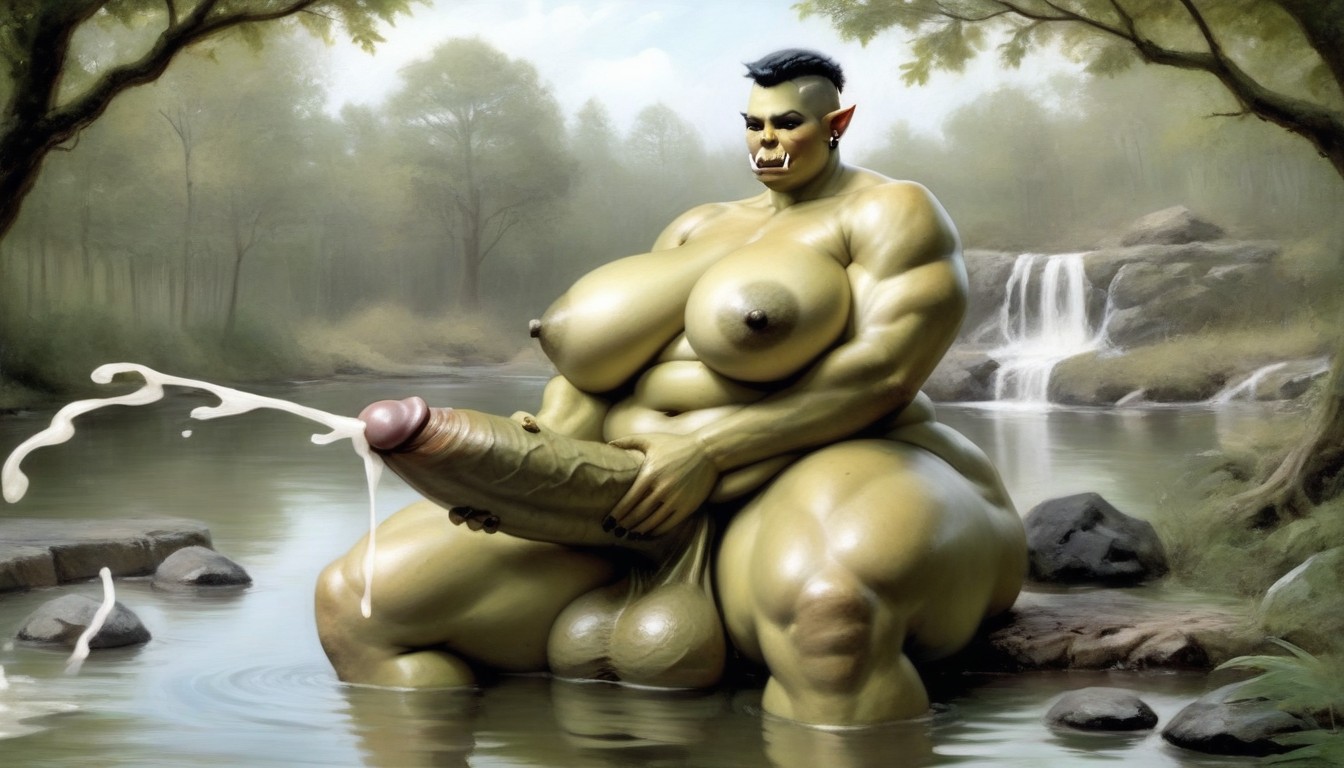 Brown Eyes, Gigantic, Massive Breast Shemale AI Porn