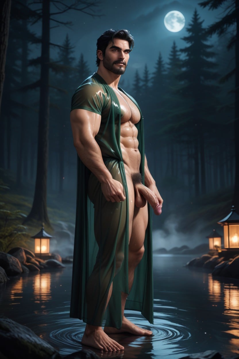 Magic Forest, Night, Side View AI Gay Porn