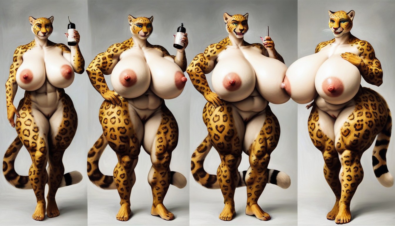 極端なボトムヘビー, Breast Expansion, 胸の拡大 ファーリーAIポルノ
