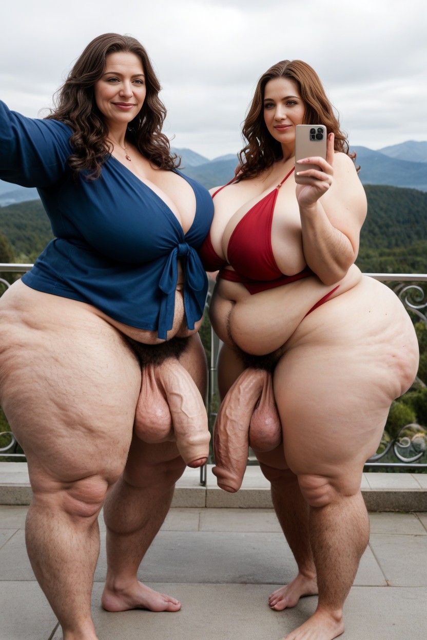 Huge Round Thighs, Hyper Saggy Balls, Large Hips AI Porn