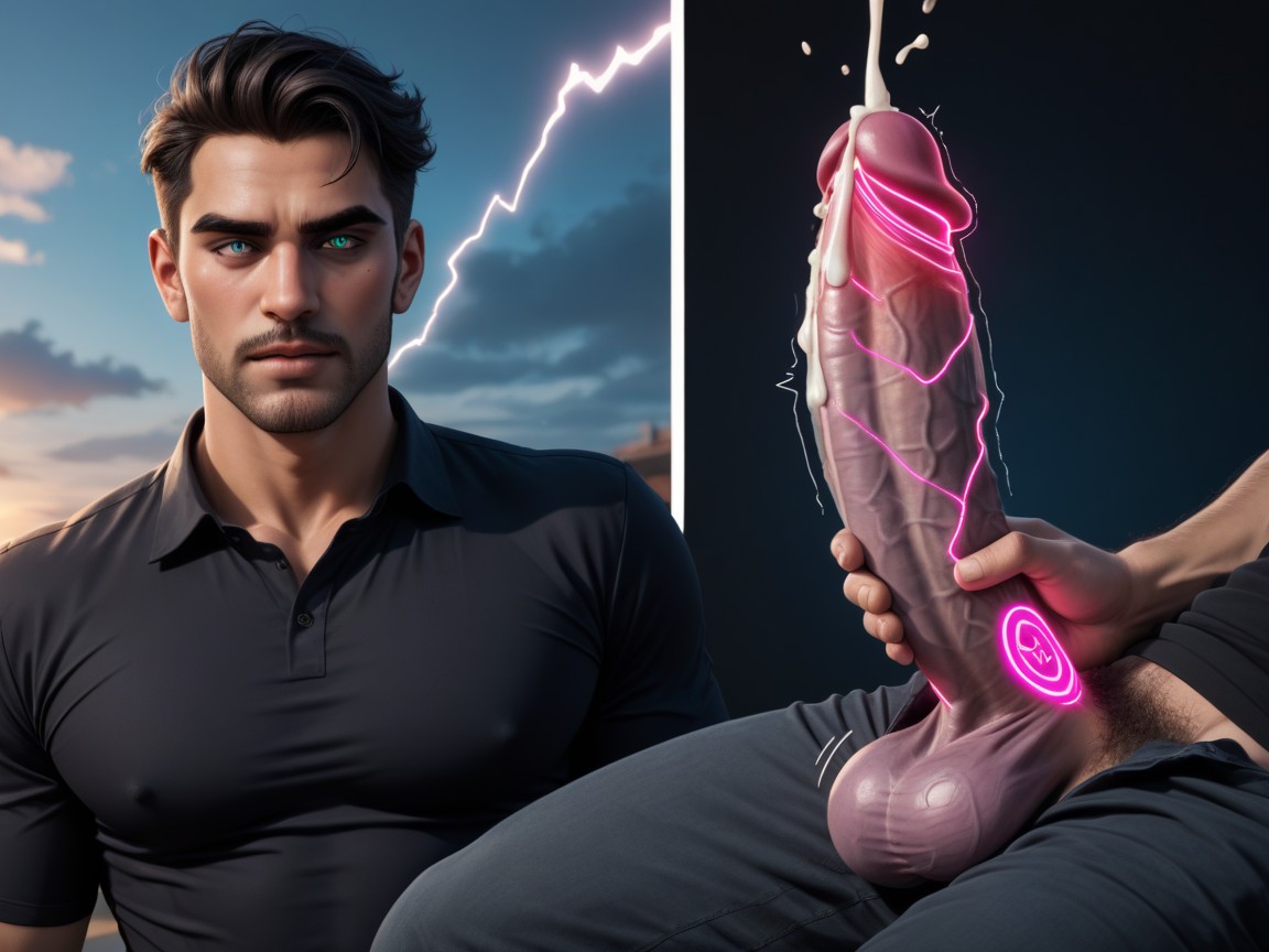 X-ray, Purple Balls, Masturbation AI Gay Porn