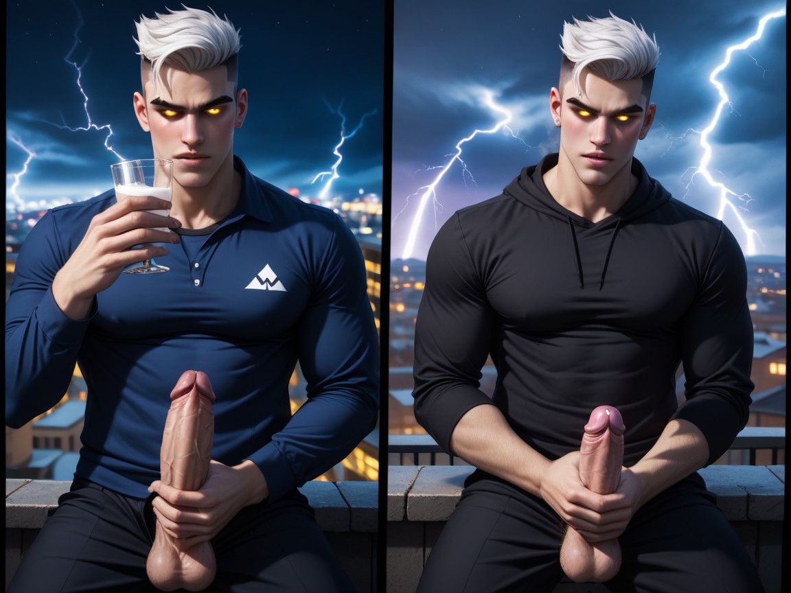Shooting Massive Cum Shot, Masturbating, Bbc AI Gay Porn