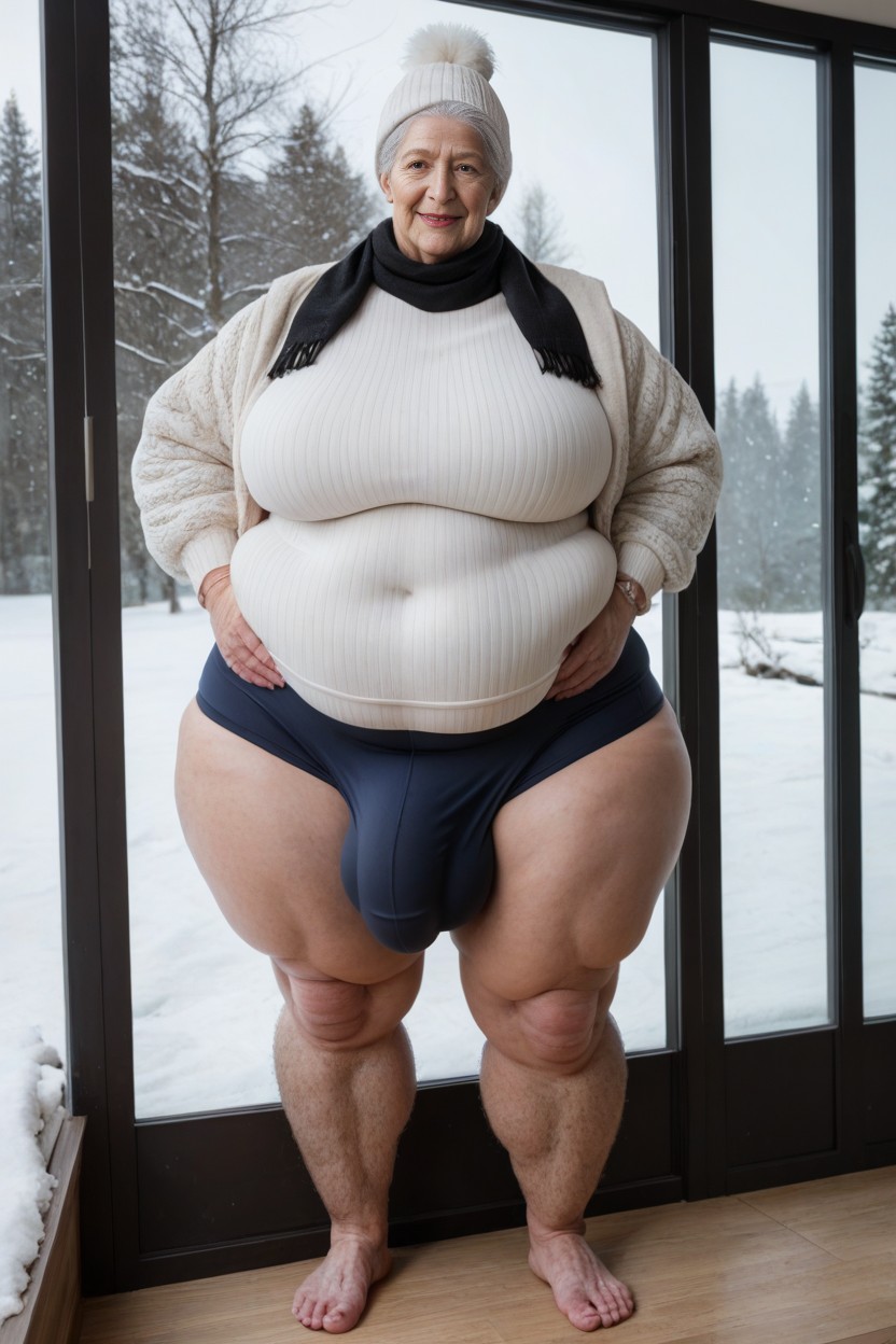 Scarf, Snowing, Futunari AI Porn