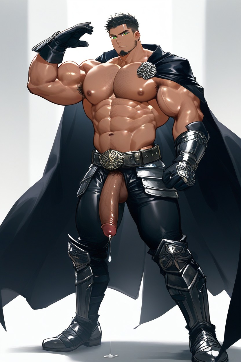 Muscular Body, Handsome Manly Face, Erect Penis AI Gay Porn