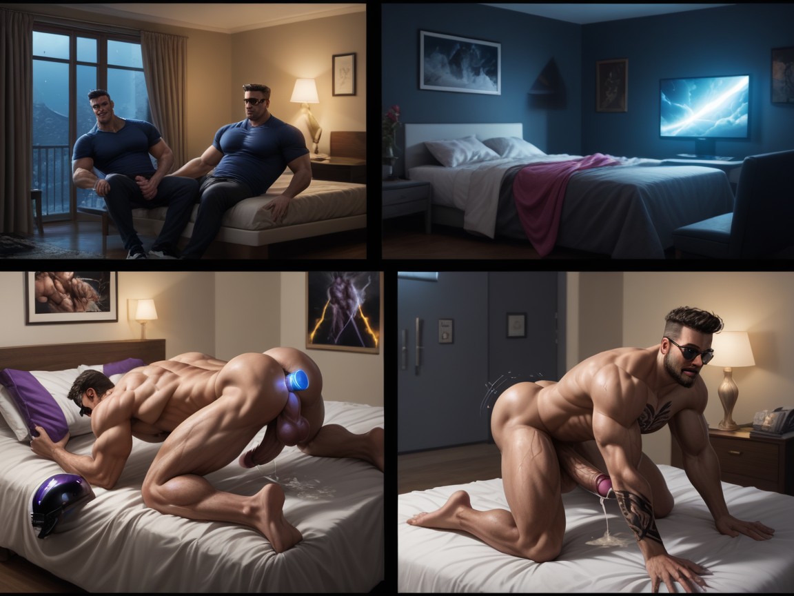 Fucking, Kneeling, Motion Lines AI Gay Porn