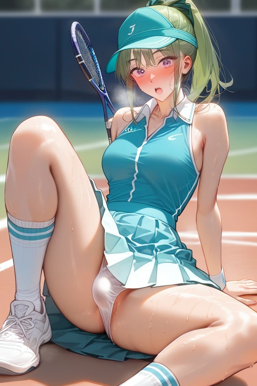 Ponytail, Blushing, Big Skirt Hentai AI Porn
