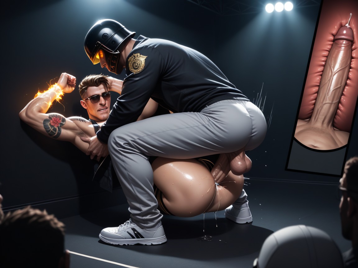 Blushing, Helmet, Horny AI Gay Porn