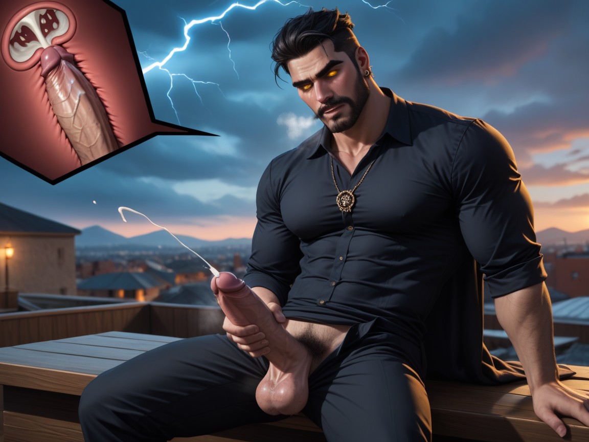 Black Skies, Telepathic Fucking The Rugged, Another Storm Deity Who Answers Your Hidden Desires AI Gay Porn