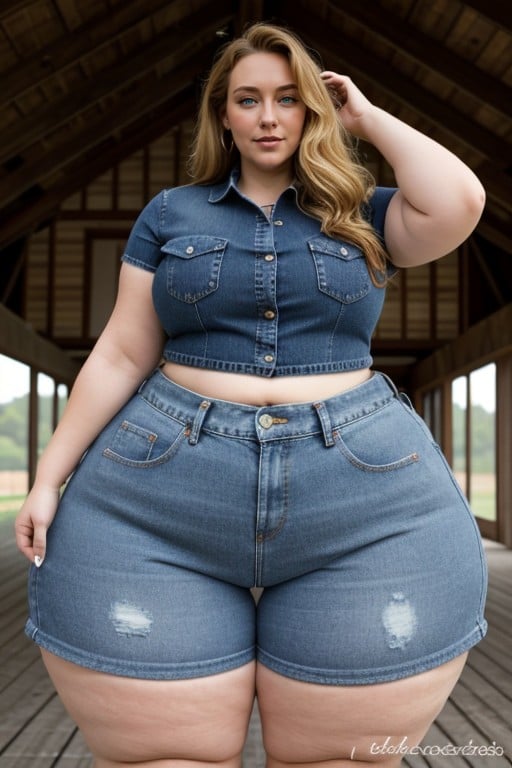 Blonde Hair, Extra Thick, Bbw AI Porn