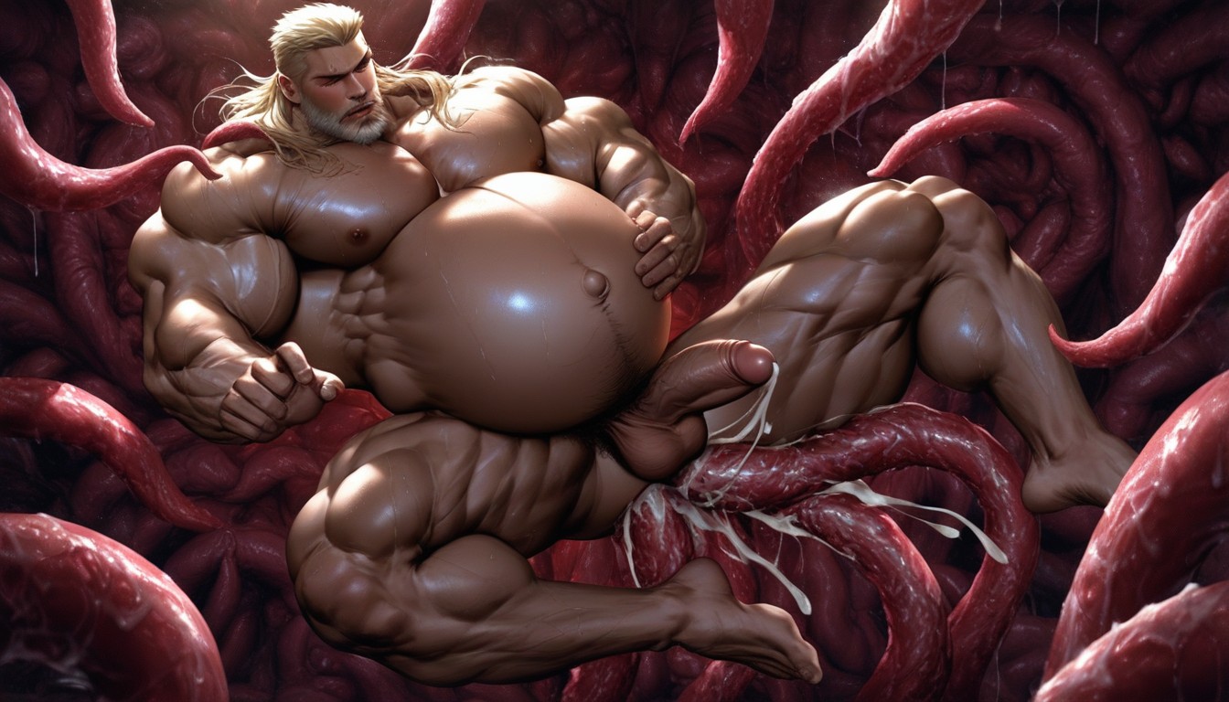 Full Body, Extremely Hyper Huge Pregnant Belly, Thick Tentacles AI Gay Porn