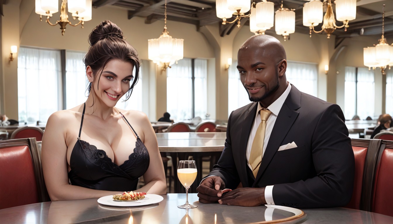 Expensive Candlelight Dinner, Hyperrealistic, High Contrast Hentai AI Porn